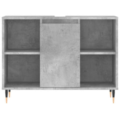 vidaXL Bathroom Cabinet Concrete Grey 80x33x60 cm Engineered Wood 6