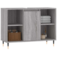 vidaXL Bathroom Cabinet Grey Sonoma 80x33x60 cm Engineered Wood 3
