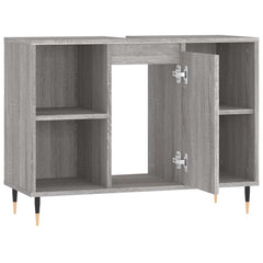 vidaXL Bathroom Cabinet Grey Sonoma 80x33x60 cm Engineered Wood 5