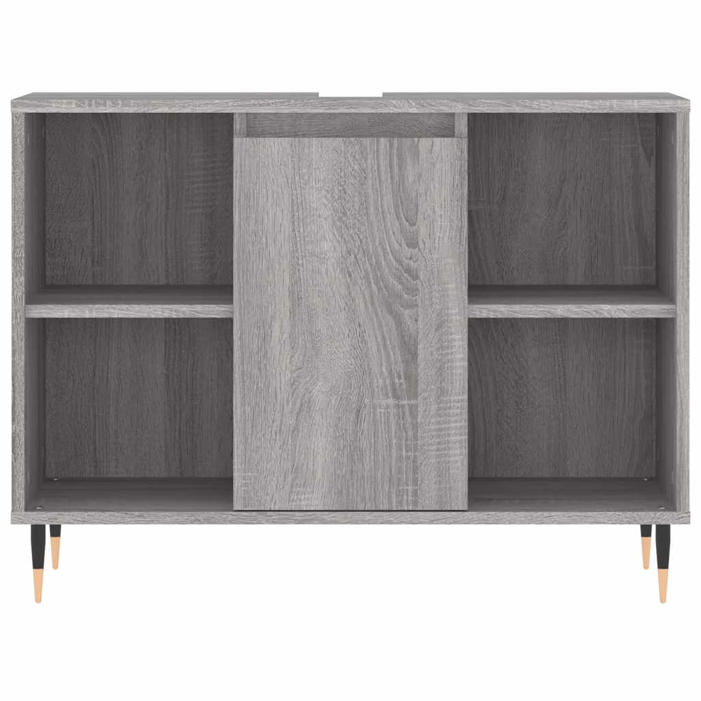 vidaXL Bathroom Cabinet Grey Sonoma 80x33x60 cm Engineered Wood 6