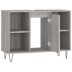 vidaXL Bathroom Cabinet Grey Sonoma 80x33x60 cm Engineered Wood 6