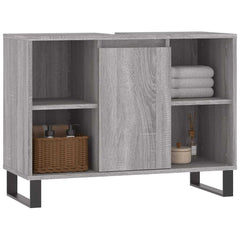 vidaXL Bathroom Cabinet Grey Sonoma 80x33x60 cm Engineered Wood 3