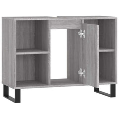 vidaXL Bathroom Cabinet Grey Sonoma 80x33x60 cm Engineered Wood 5