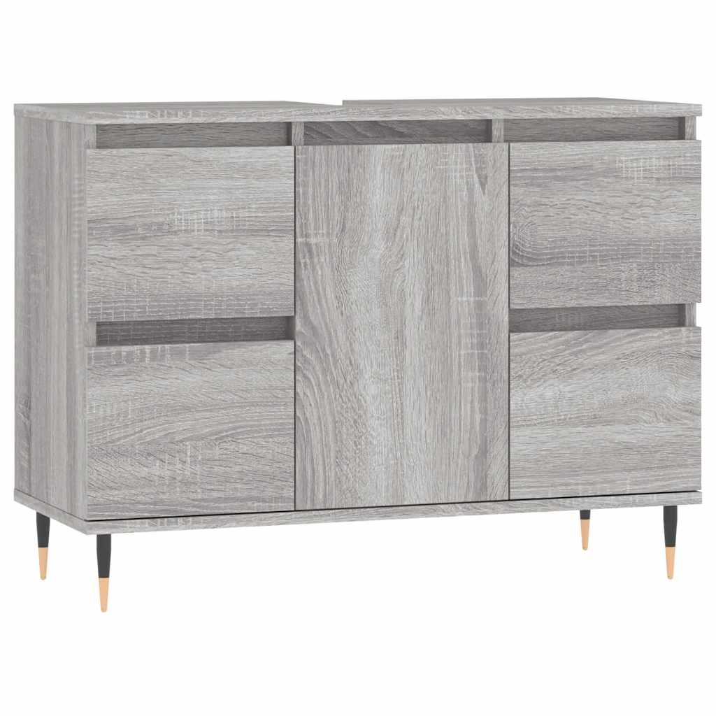 vidaXL Bathroom Cabinet Grey Sonoma 80x33x60 cm Engineered Wood 2