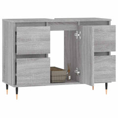 vidaXL Bathroom Cabinet Grey Sonoma 80x33x60 cm Engineered Wood 3