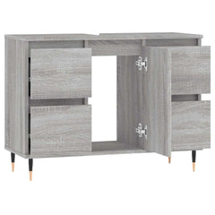 vidaXL Bathroom Cabinet Grey Sonoma 80x33x60 cm Engineered Wood 4