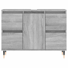 vidaXL Bathroom Cabinet Grey Sonoma 80x33x60 cm Engineered Wood 5