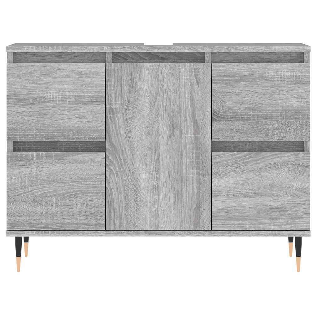 vidaXL Bathroom Cabinet Grey Sonoma 80x33x60 cm Engineered Wood 5