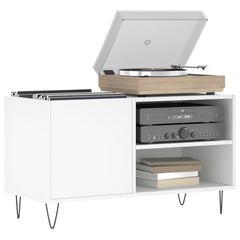 vidaXL Record Cabinet | White | Engineered wood, Iron | Medium | Record Cabinet 3