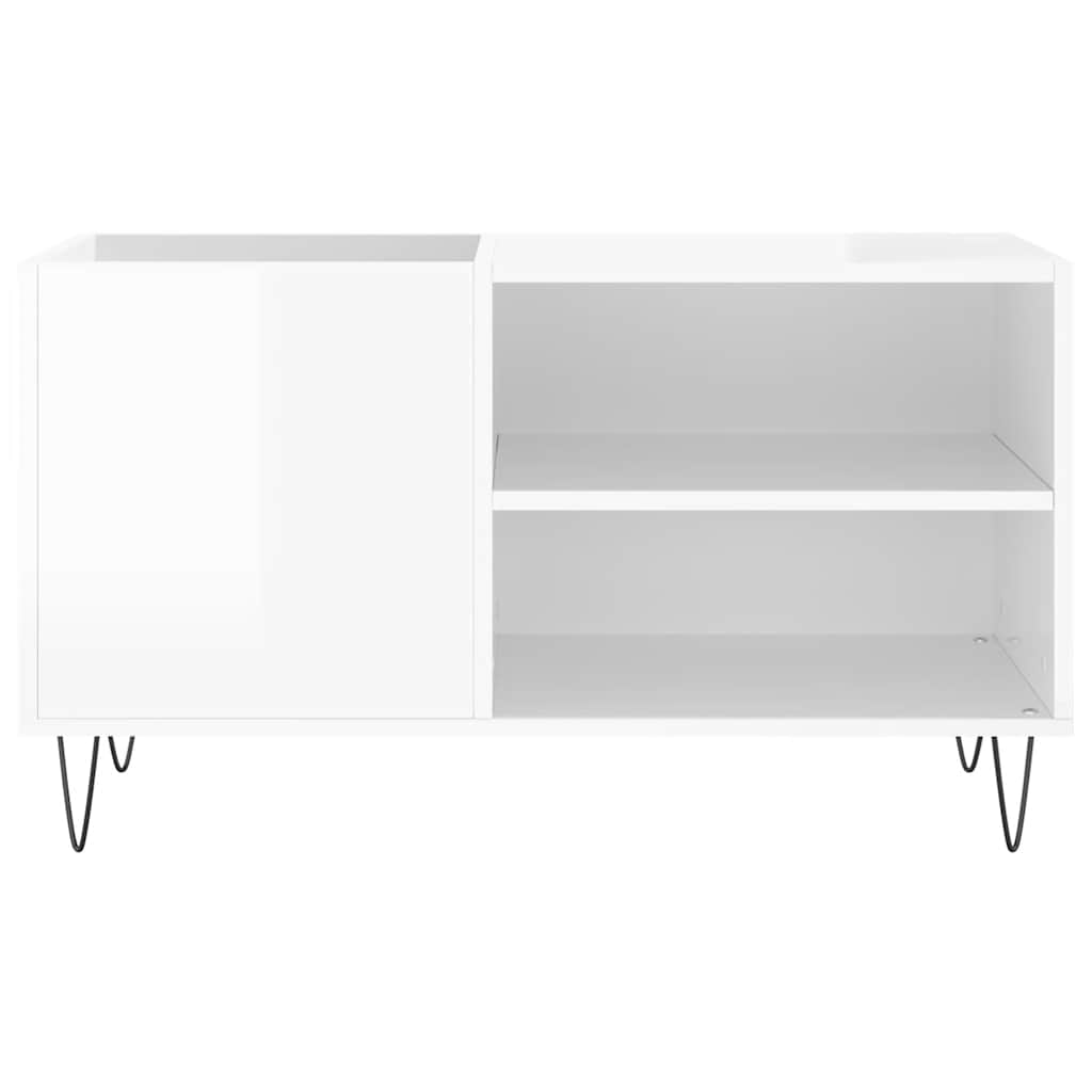 vidaXL Record Cabinet | High gloss white | Engineered wood, iron | 85x38x48 cm 4