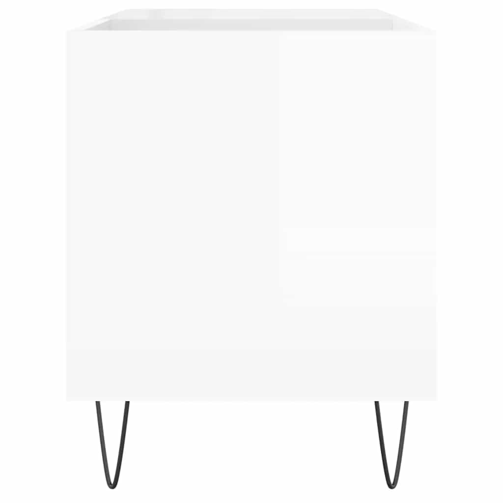 vidaXL Record Cabinet | High gloss white | Engineered wood, iron | 85x38x48 cm 5