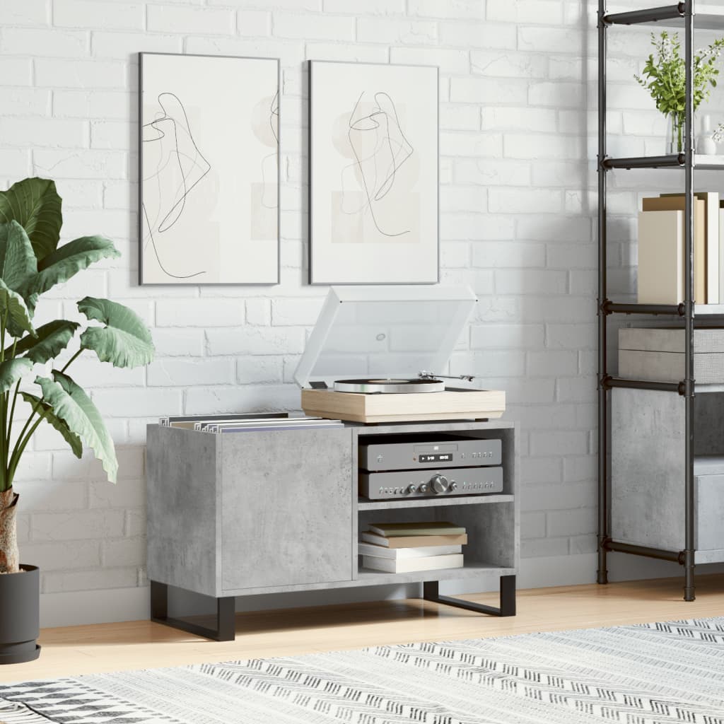vidaXL Record Cabinet Concrete Grey 85x38x48 cm Engineered Wood 1