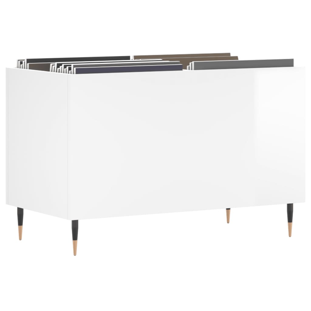 vidaXL Record Cabinet High Gloss White 74.5x38x48 cm Engineered Wood 3