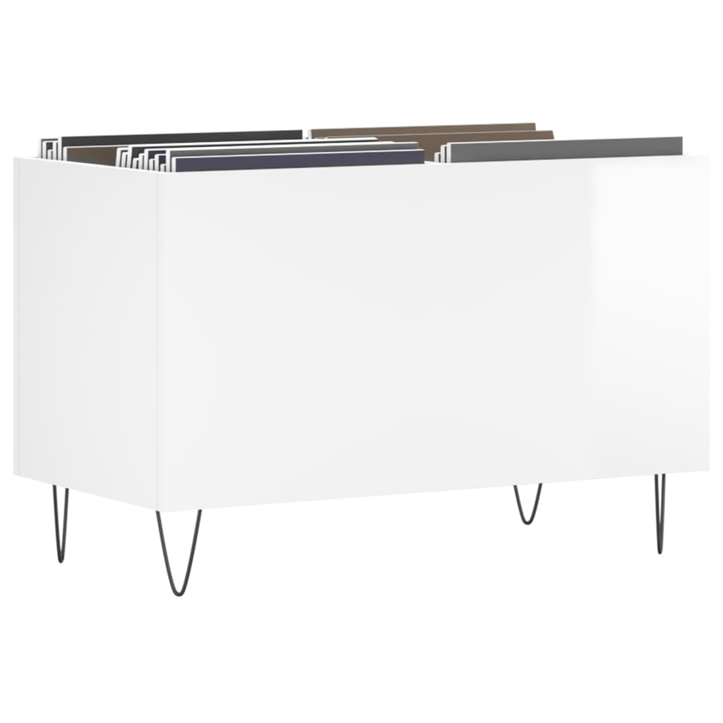 vidaXL Record Cabinet High Gloss White 74.5x38x48 cm Engineered Wood 3