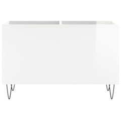 vidaXL Record Cabinet High Gloss White 74.5x38x48 cm Engineered Wood 4