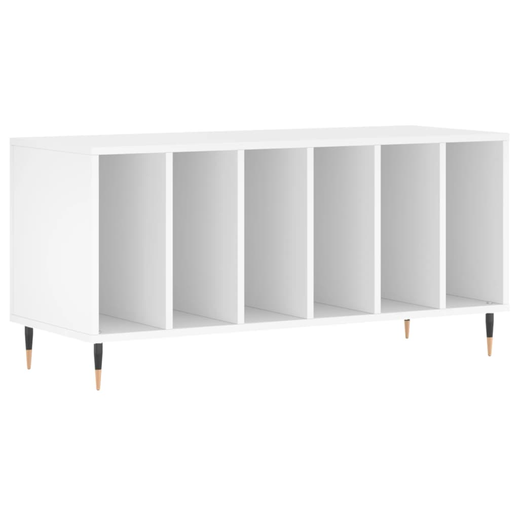Record Cabinet White Engineered Wood, image 2