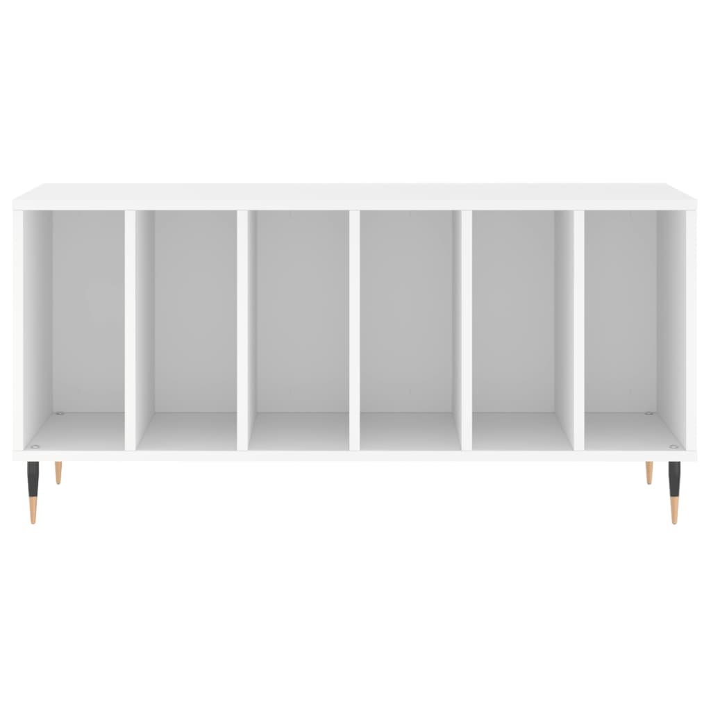 Record Cabinet White Engineered Wood, image 4