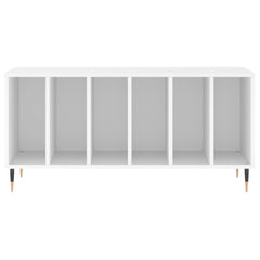 Record Cabinet White Engineered Wood, image 4