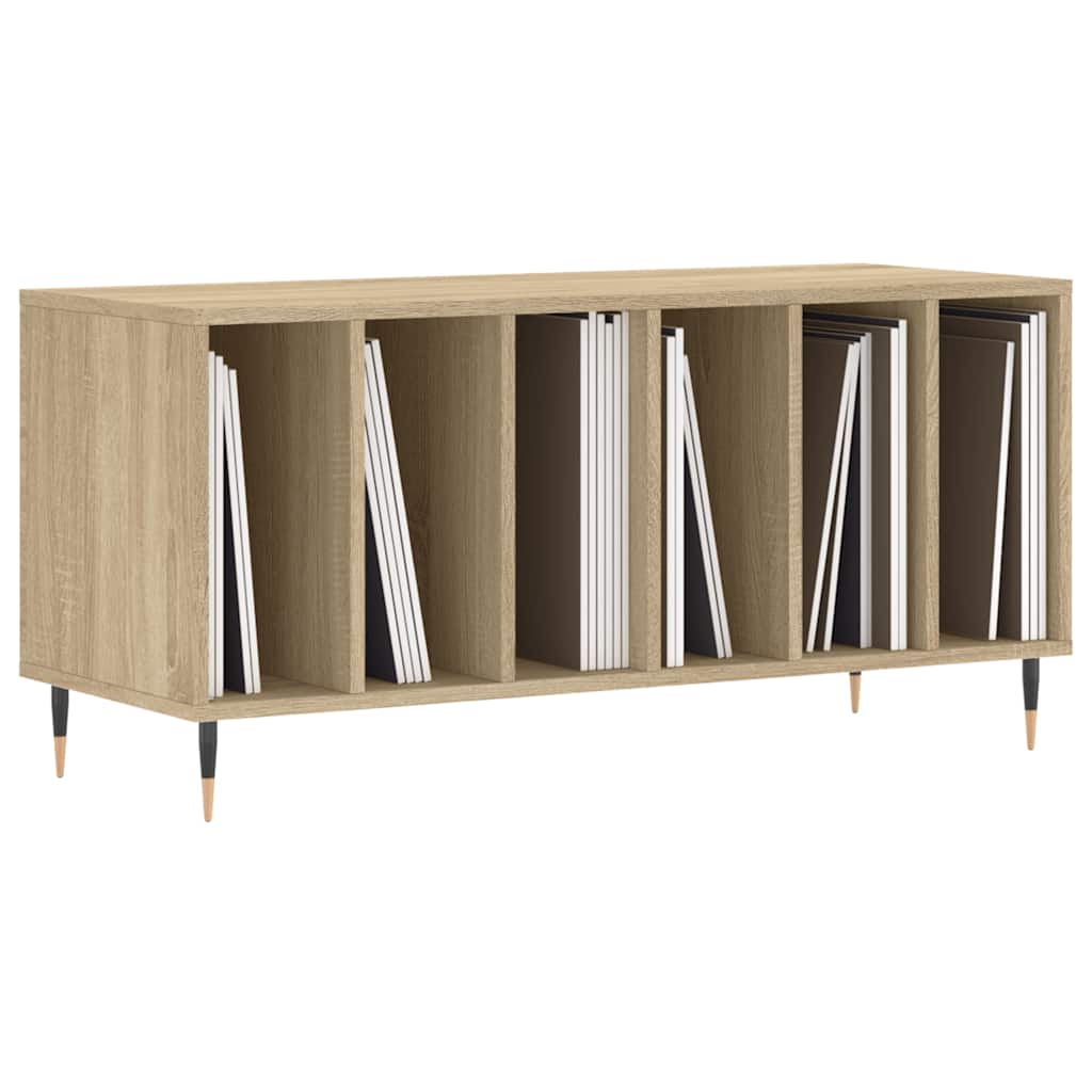 vidaXL Record Cabinet | Sonoma oak | Engineered wood, iron | 100 x 38 x 48 cm 3