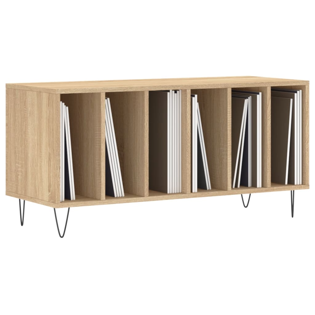 vidaXL Record Cabinet Sonoma Oak 100x38x48 cm Engineered Wood 3