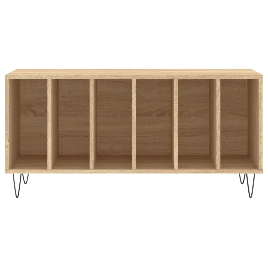 vidaXL Record Cabinet Sonoma Oak 100x38x48 cm Engineered Wood 4