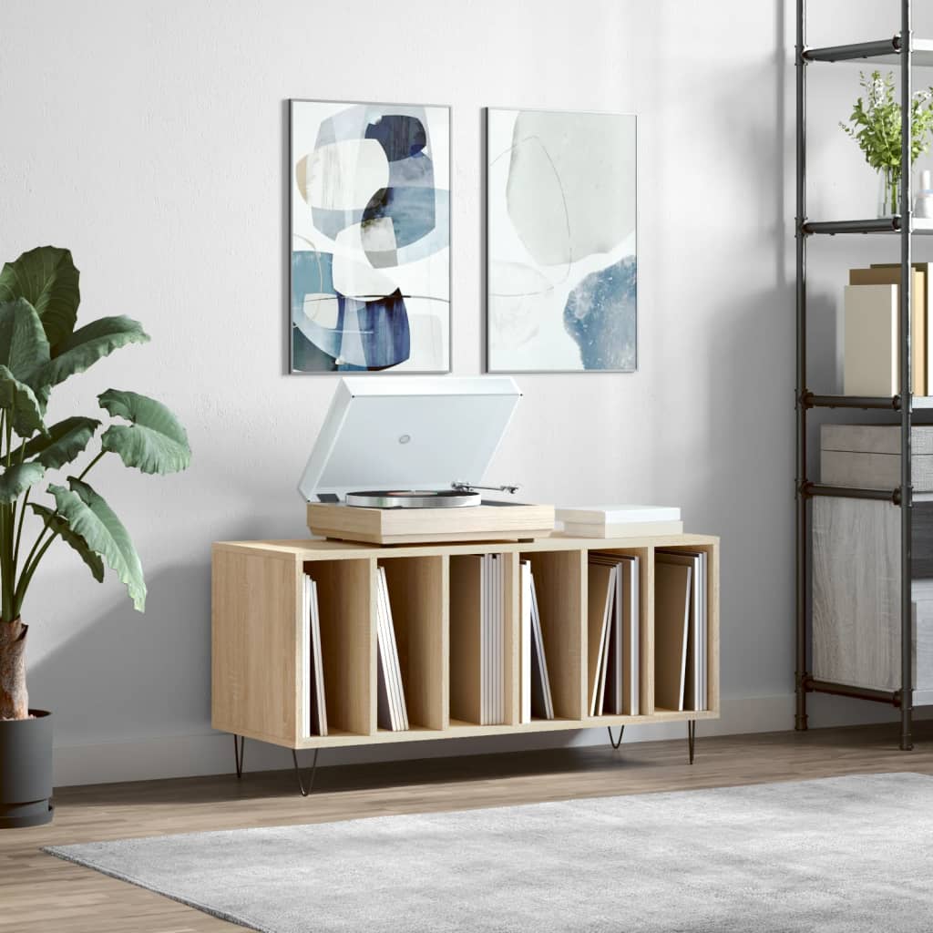 vidaXL Record Cabinet Sonoma Oak 100x38x48 cm Engineered Wood 1