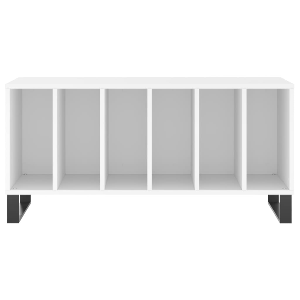 Record Cabinet White Engineered Wood, image 4