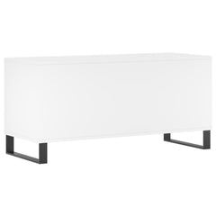 Record Cabinet White Engineered Wood, image 6