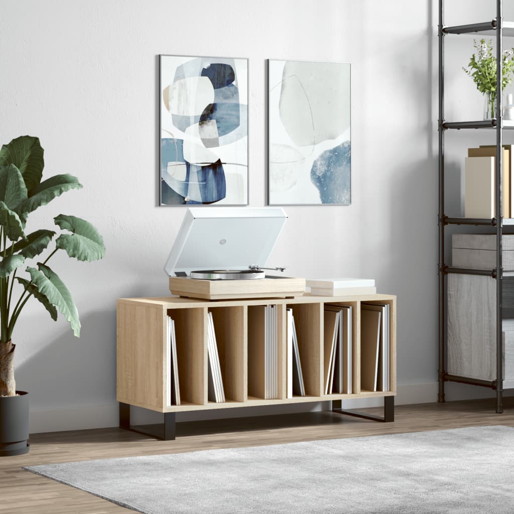 Record Cabinet Engineered Wood in Sonoma Oak