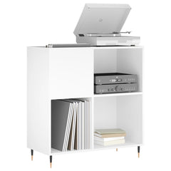Record Cabinet White Engineered Wood, image 3