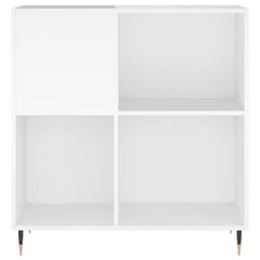 Record Cabinet White Engineered Wood, image 4