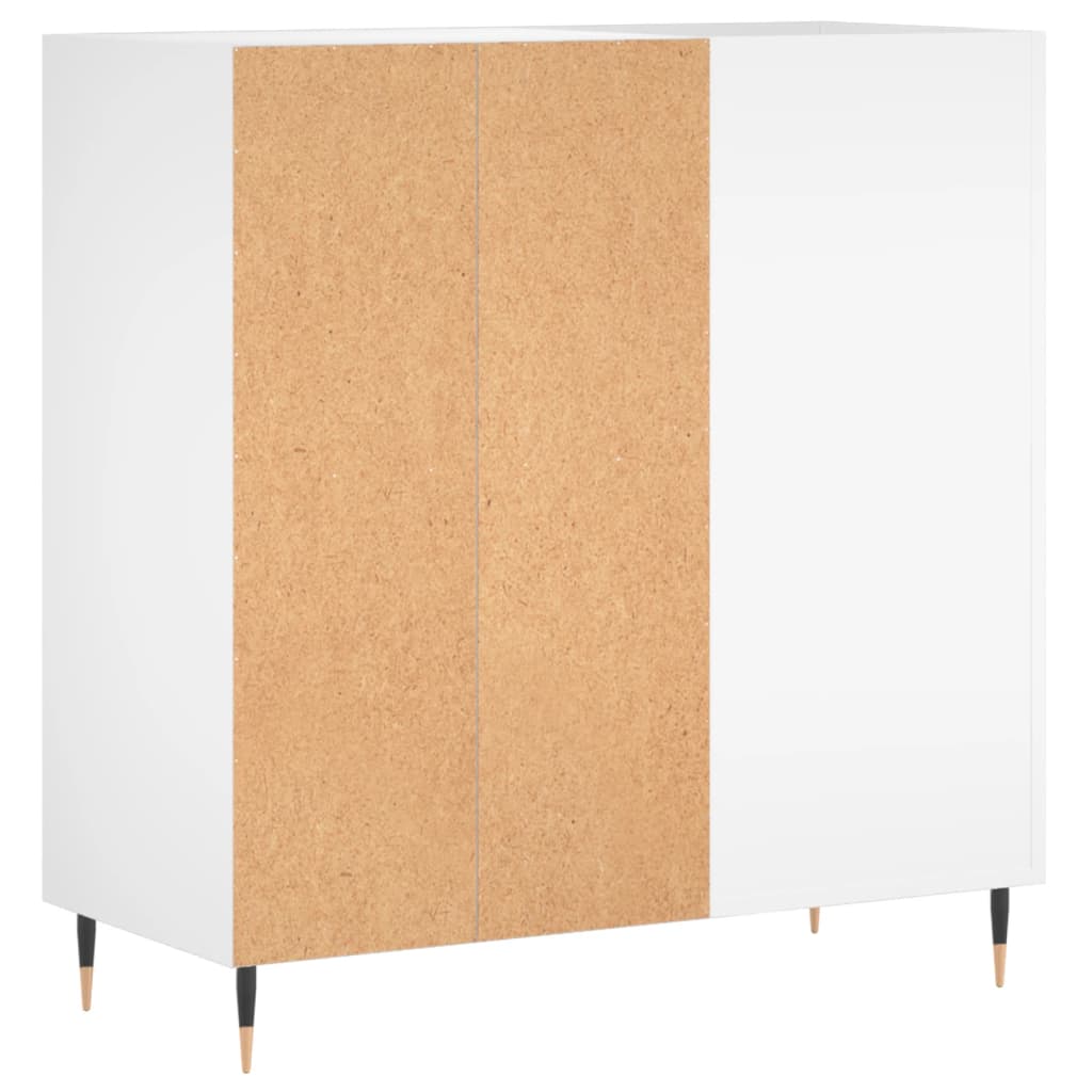 Record Cabinet White Engineered Wood, image 6