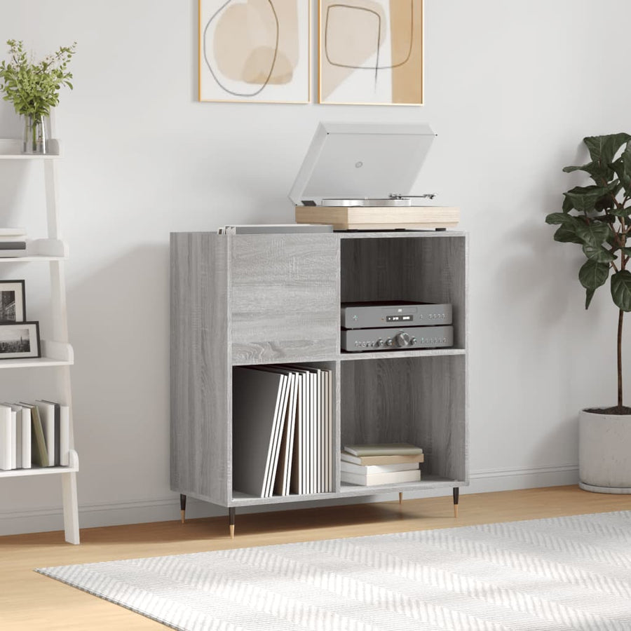 Record Cabinet Grey Sonoma Engineered Wood