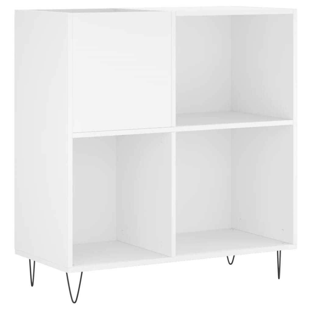Record Cabinet White Engineered Wood, image 2