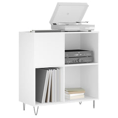 Record Cabinet White Engineered Wood, image 3