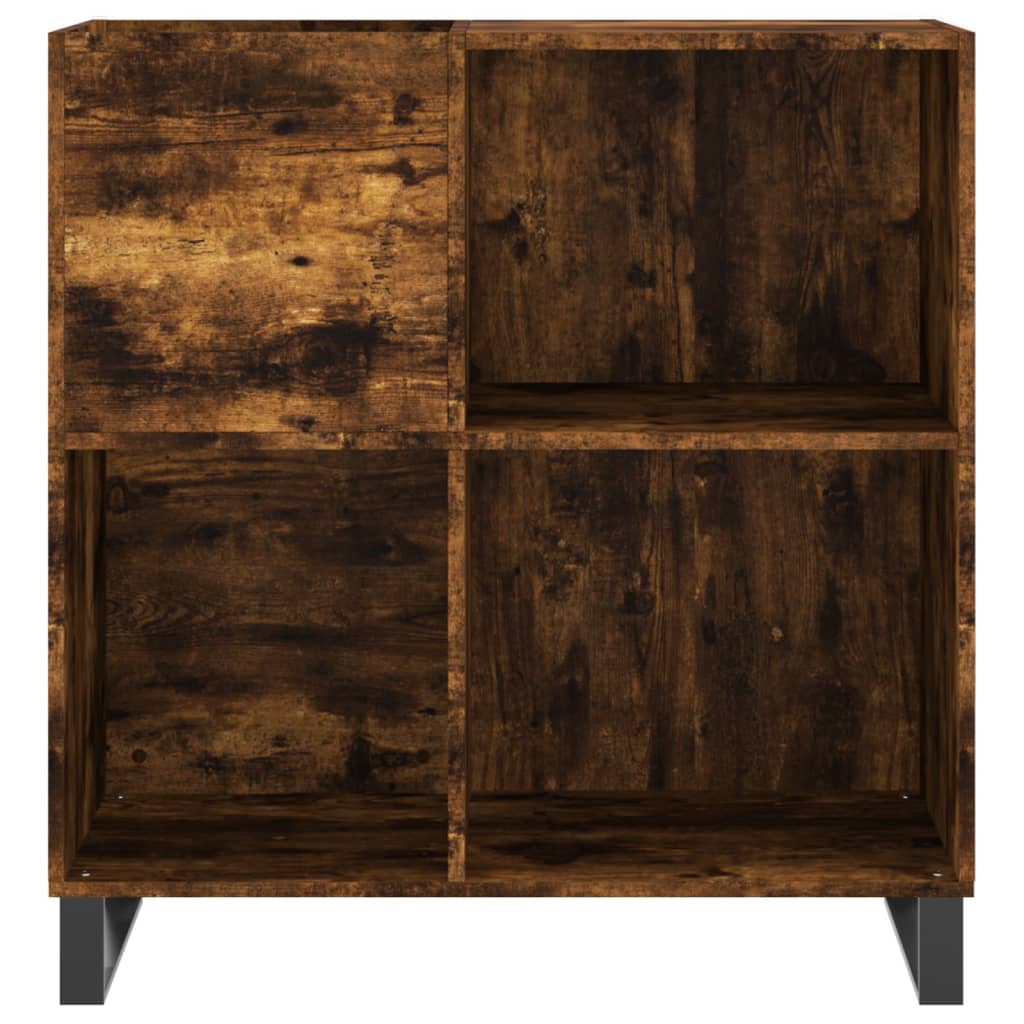 vidaXL Record Cabinet Smoked Oak 84.5x38x89 cm Engineered Wood 4