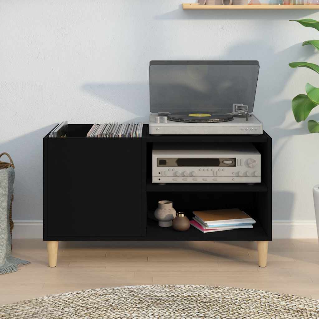 vidaXL Record Cabinet Black 84.5x38x48 cm Engineered Wood 3