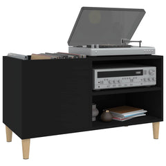 vidaXL Record Cabinet Black 84.5x38x48 cm Engineered Wood 4