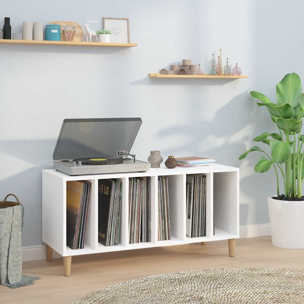 Record Cabinet Engineered Wood in White