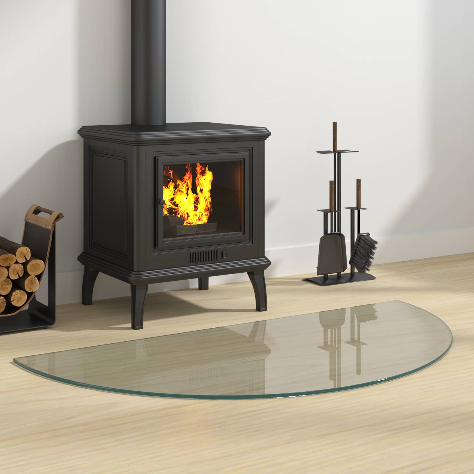 vidaXL Fireplace Glass Plate Transparent 1000 x 500 mm Glass 1