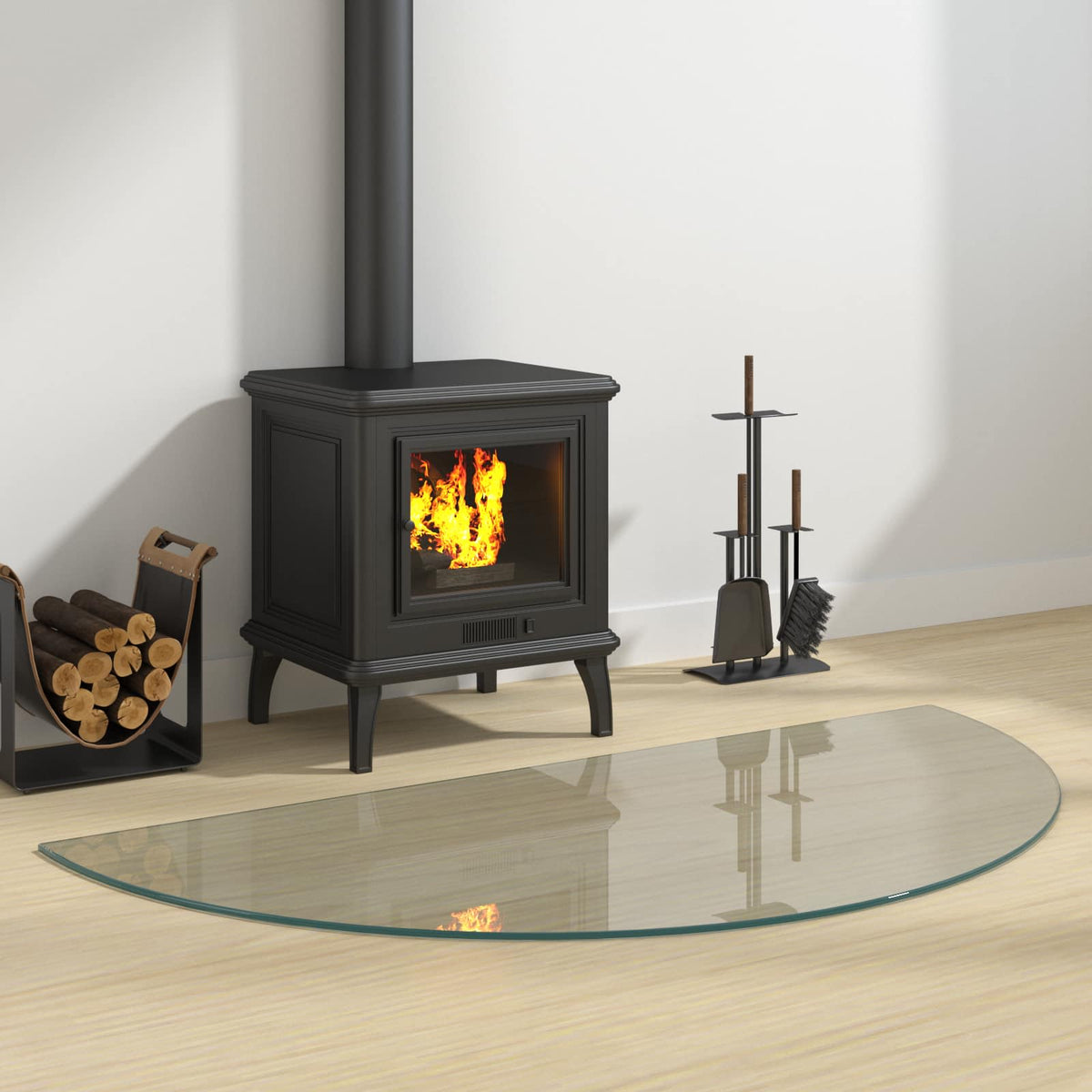vidaXL Fireplace Glass Plate Transparent 800 x 500 mm Glass
