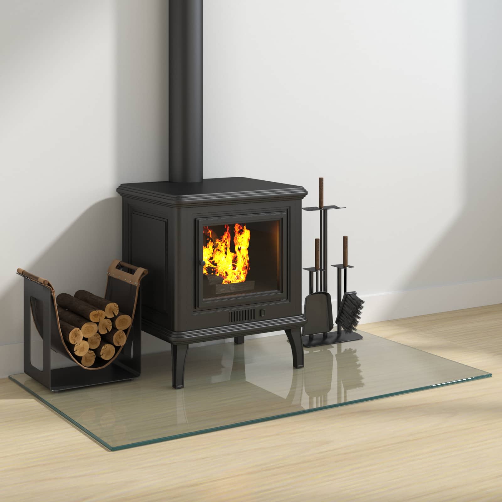 vidaXL Fireplace Glass Plate Transparent 100 x 60 cm Glass 3