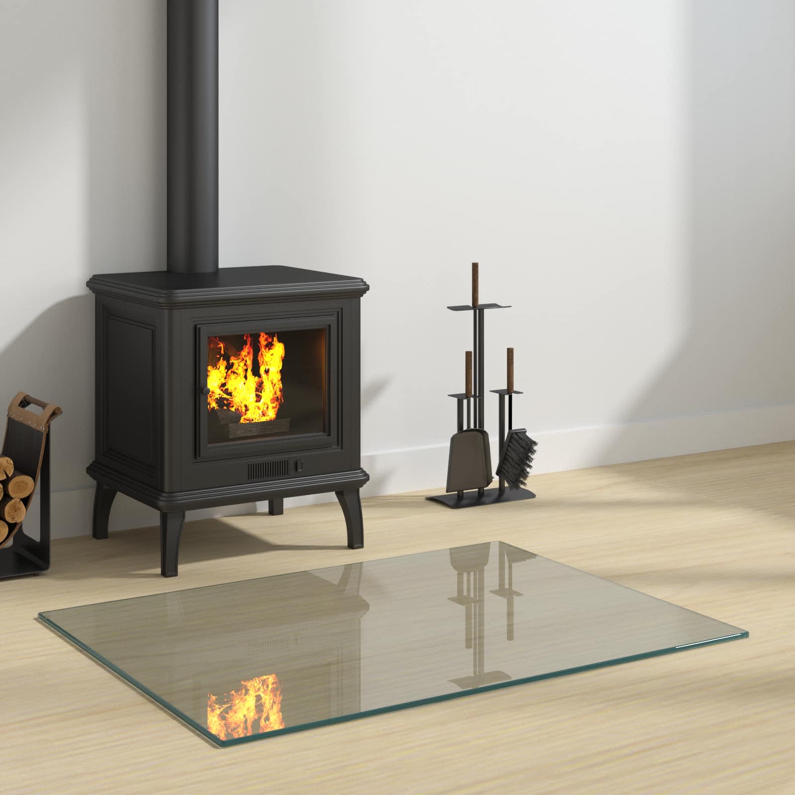 vidaXL Fireplace Glass Plate Transparent 80 x 60 cm Glass 1