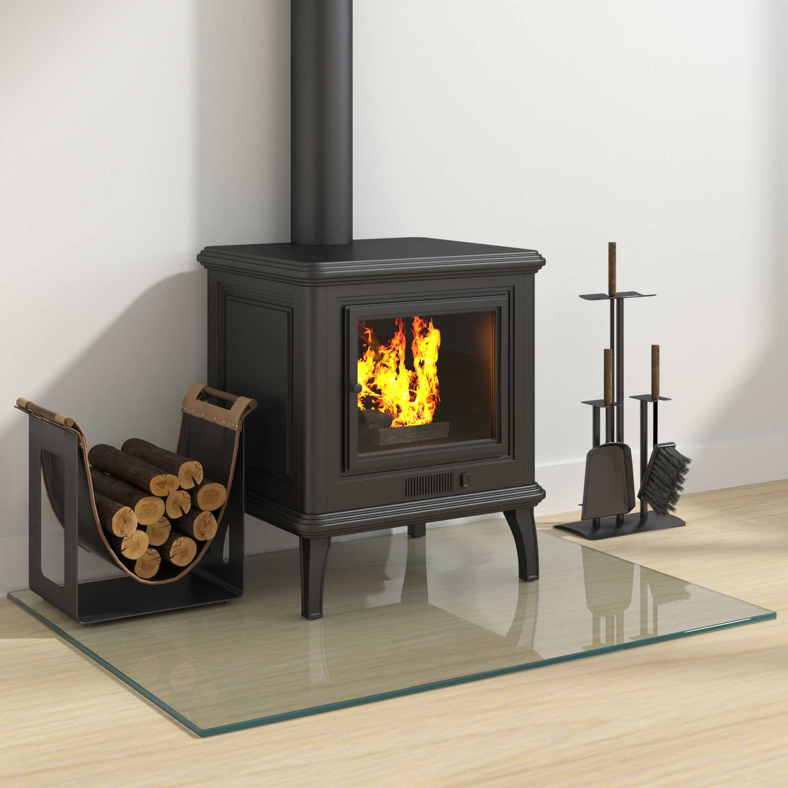 vidaXL Fireplace Glass Plate Transparent 80 x 60 cm Glass 3