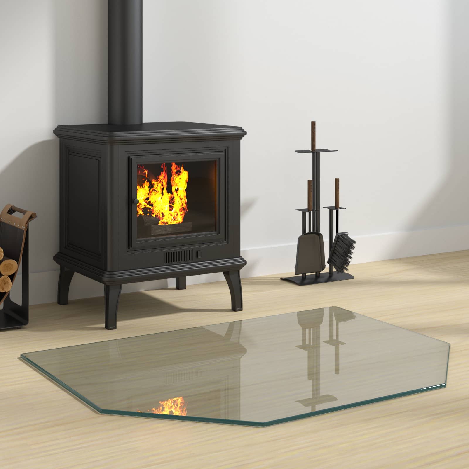 vidaXL Fireplace Glass Plate Transparent 80 x 60 cm Glass 1