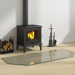 vidaXL Fireplace Glass Plate Transparent Glass