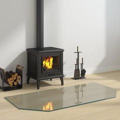 vidaXL Fireplace Glass Plate Transparent Glass