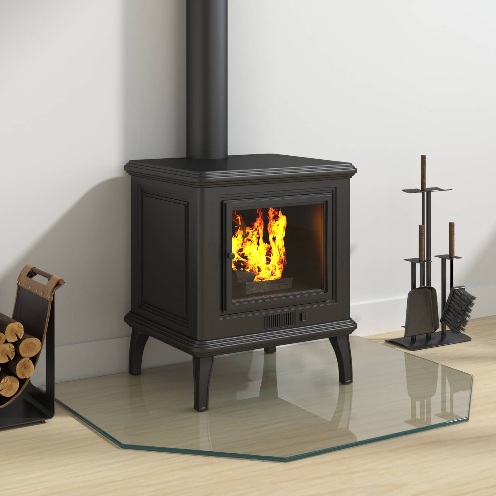 vidaXL Fireplace Glass Plate Transparent 80 x 60 cm Glass 3