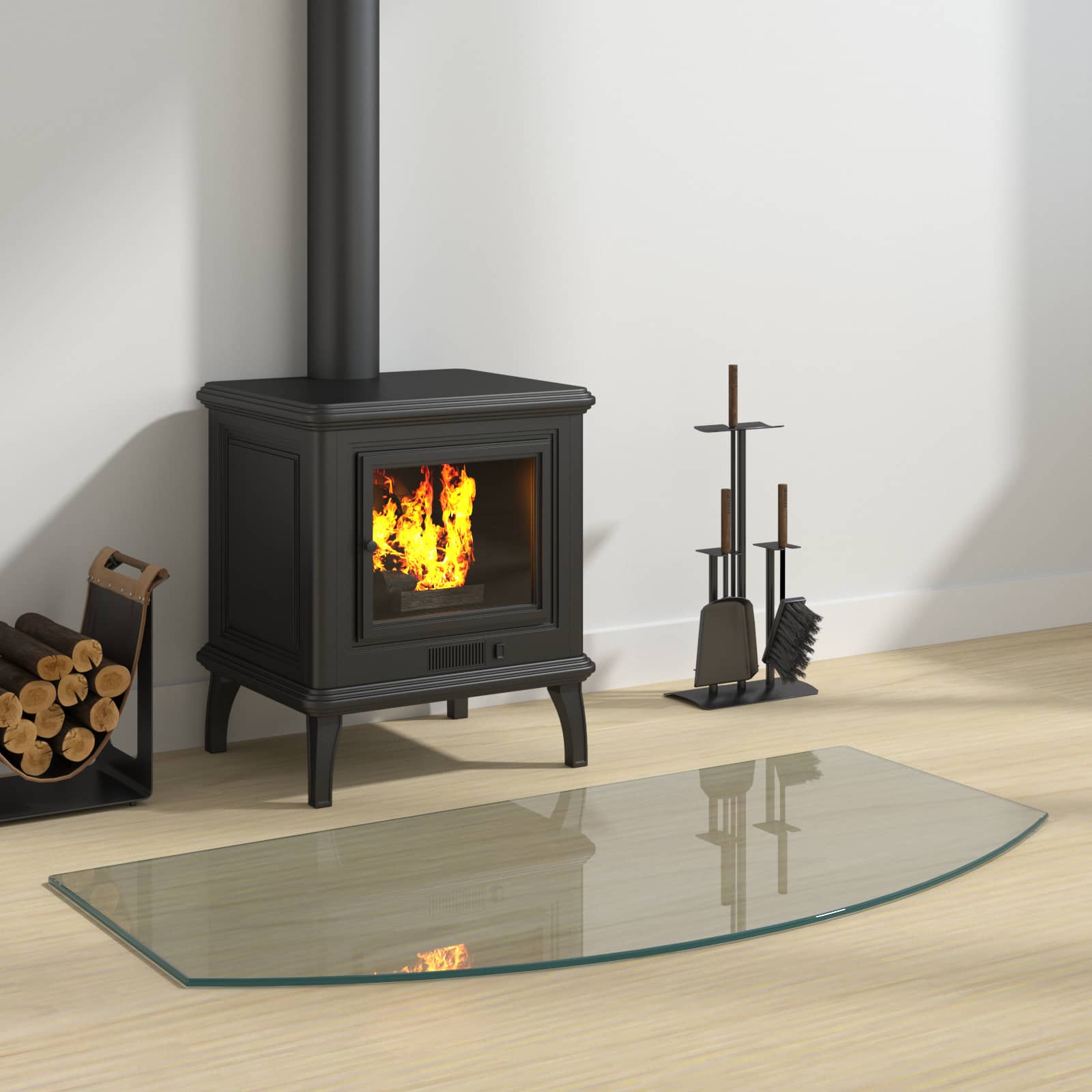 vidaXL Fireplace Glass Plate Transparent 100 x 50 cm Glass 1