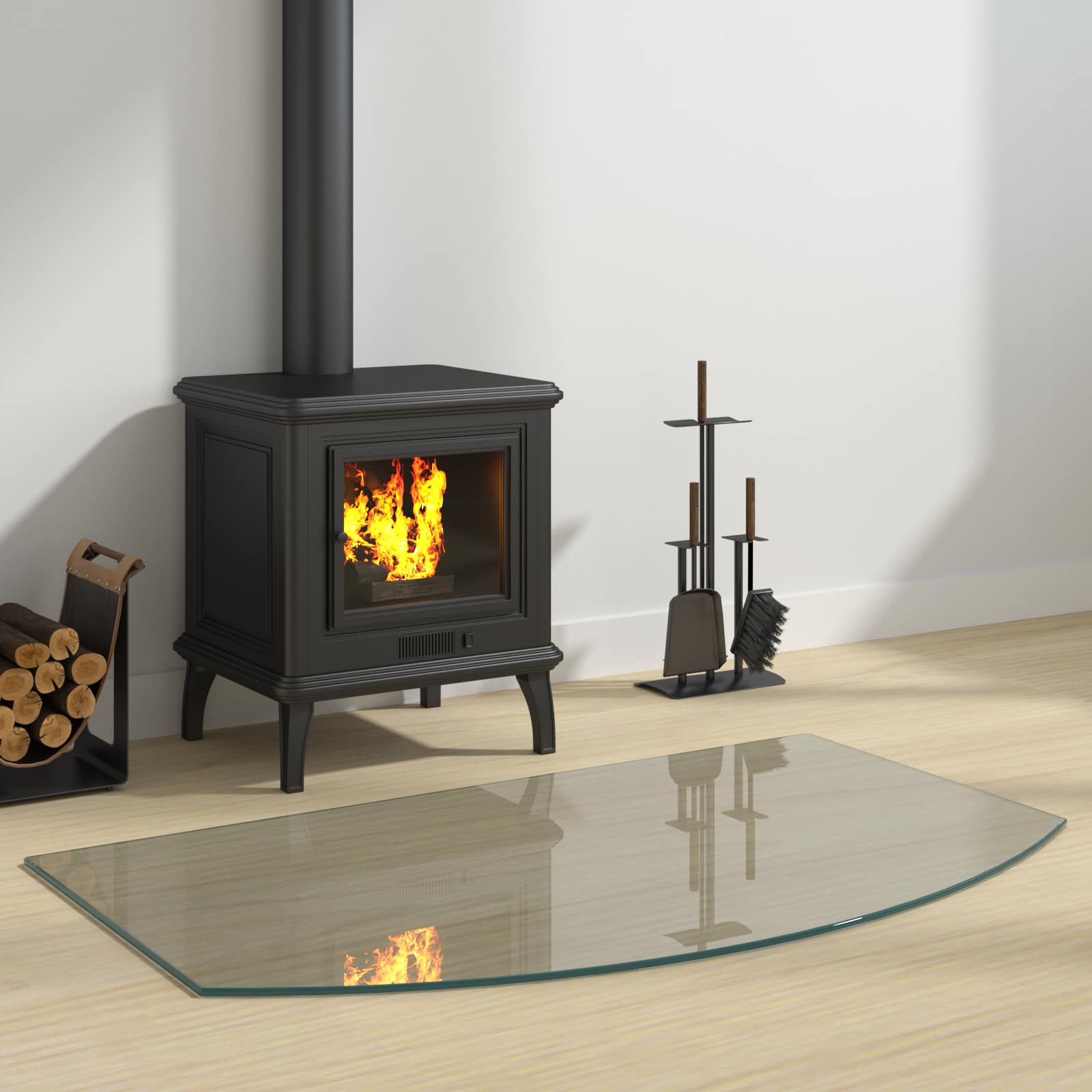 vidaXL Fireplace Glass Plate Transparent 100 x 60 cm Glass 1